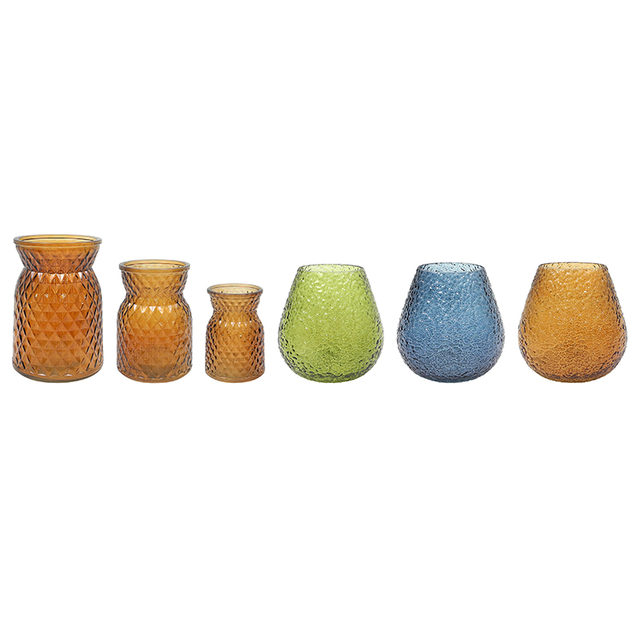 Textured Spray-colored Glass Vase YD-TDH-064