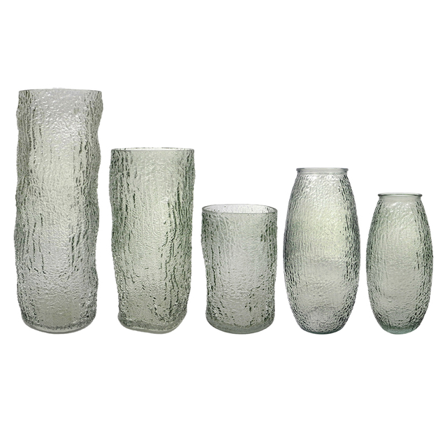 Bark-patterned Spray-colored Glass Vase YD-TDH-089