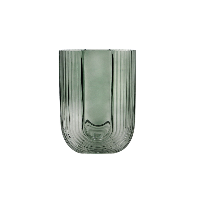 Green Striped Spray-colored Glass Vase YD-TDH-088