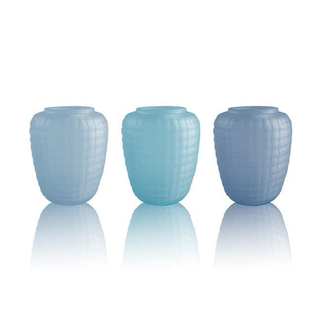 Plaid Frosted Glass Vase YD-OBS-063