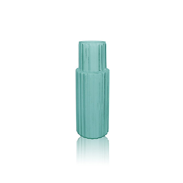 Green Frosted Glass Vase YD-OBS-090