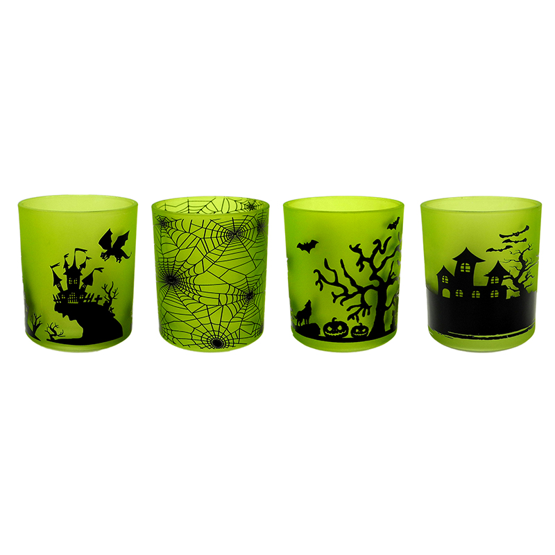 Halloween Pattern Green Frosted Wax Cup YD-HAL-081