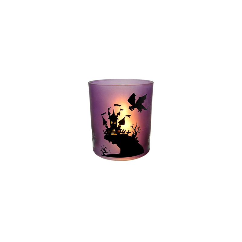 Halloween Pattern Purple Frosted Wax Cup YD-HAL-079