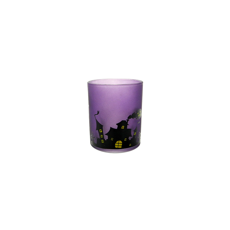 Halloween Pattern Purple Frosted Wax Cup YD-HAL-079