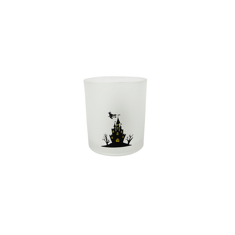 Halloween White Frosted Glass Wax Cup YD-HAL-076
