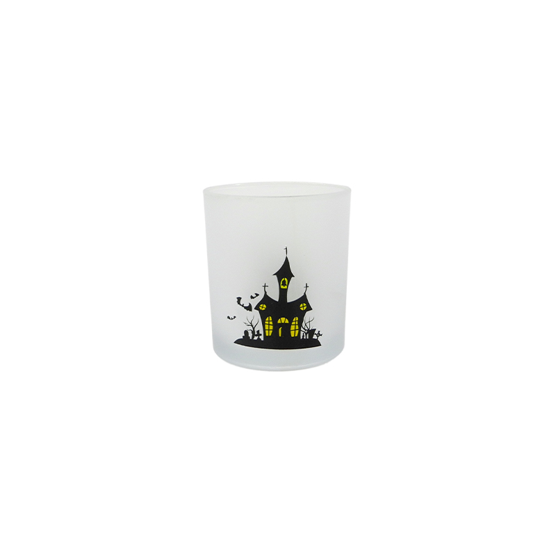 Halloween White Frosted Glass Wax Cup YD-HAL-076