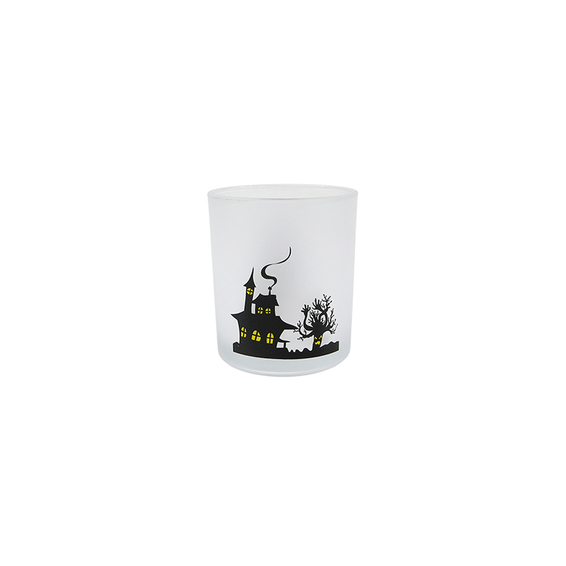 Halloween White Frosted Glass Wax Cup YD-HAL-076