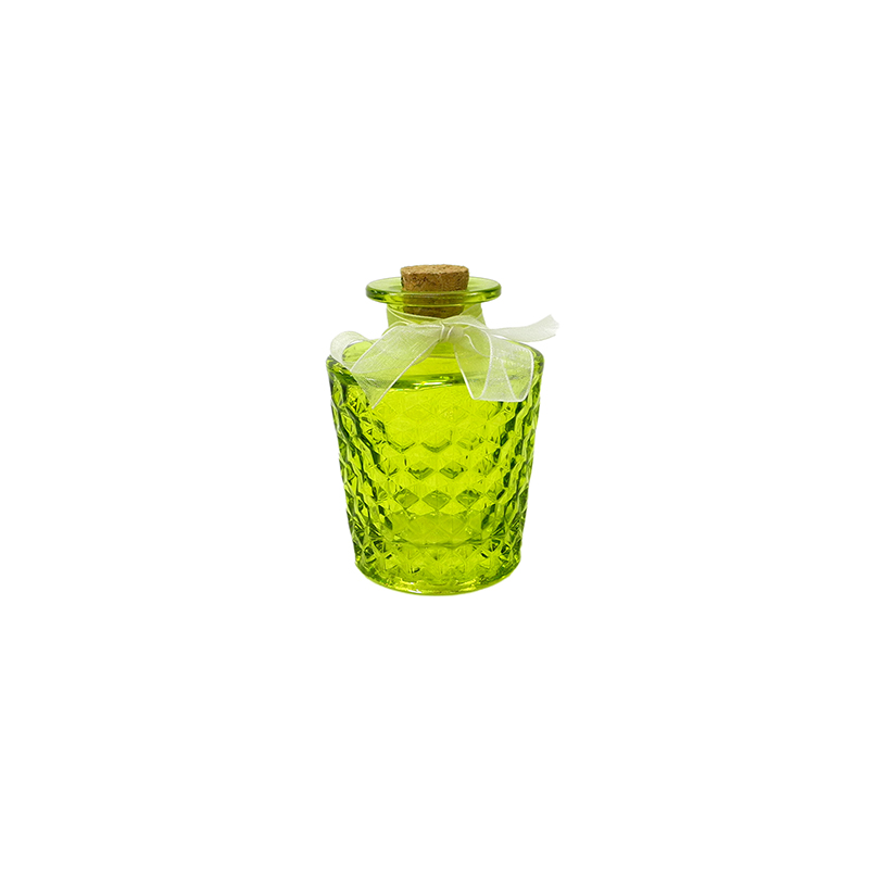 Colorful Plaid Pattern Glass Bottle YD-HAL-072