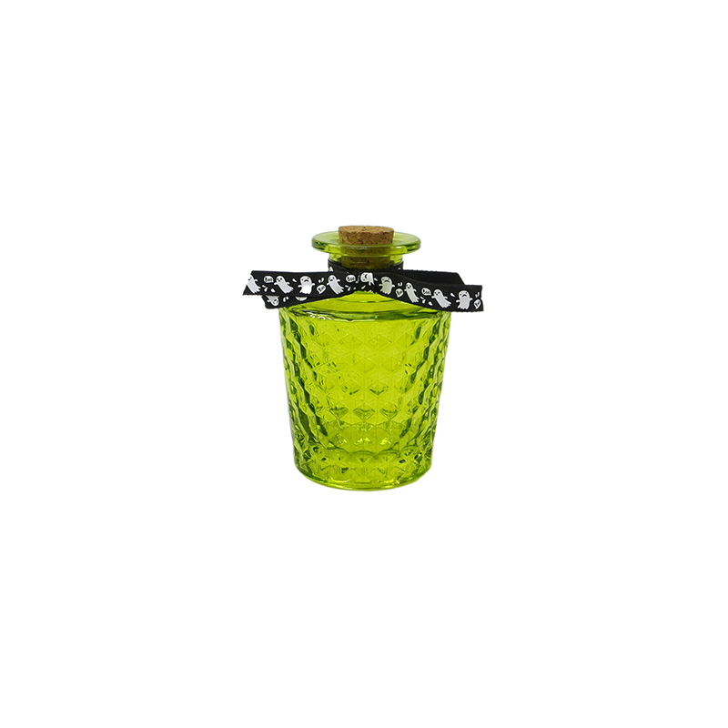 Plaid Embossed Halloween Glass Bottle YD-HAL-068