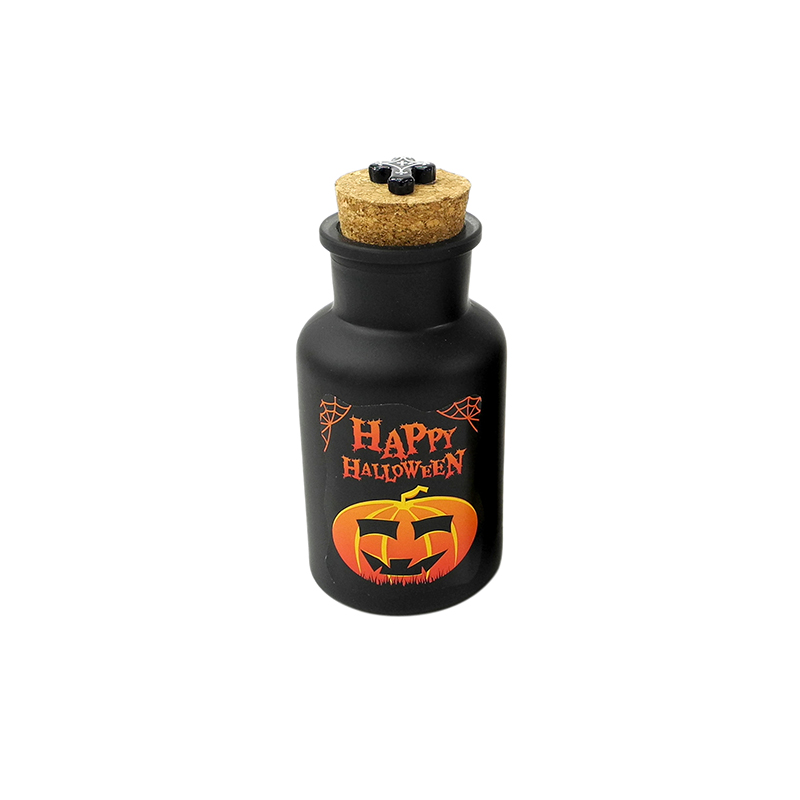 Halloween Pattern Black Glass Bottle YD-HAL-045