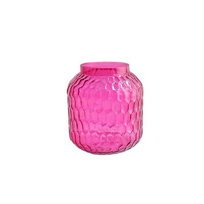 Pink Colorful Honeycomb Pattern Glass Vase Manufacturer