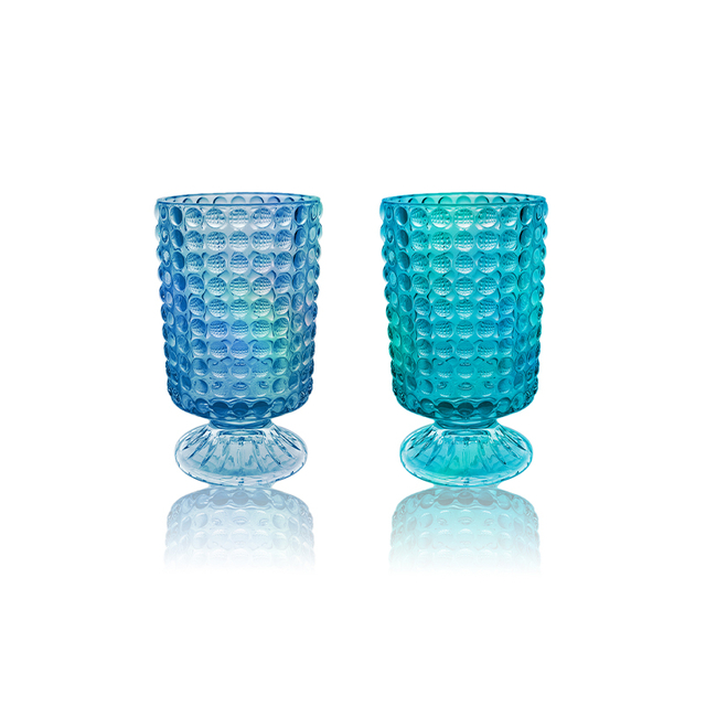 Multicolored Plated Glass Vase with Base YD-OBS-096
