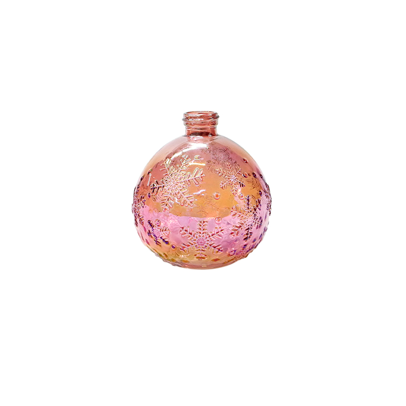 Snowflake Multicolored Plated Glass Bottle YD-CX-063