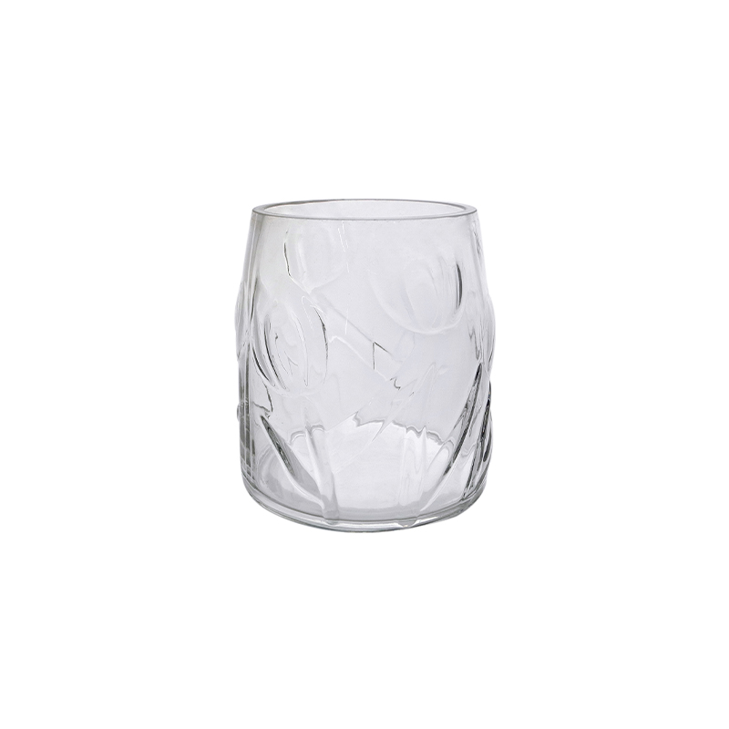 Tulip Embossed Glass Vase YD-CGV-044