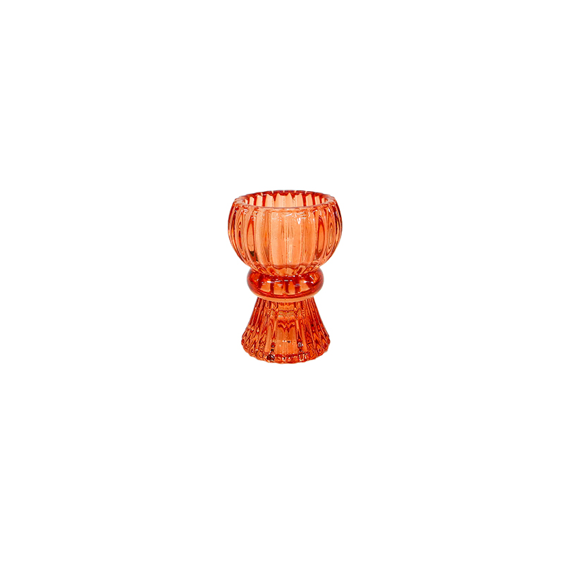 Orange Spray Glass Candle Holder YD-HDWC-189