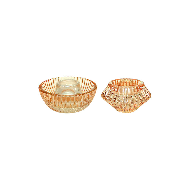 Beige Spray Glass Candle Holder YD-HDWC-191