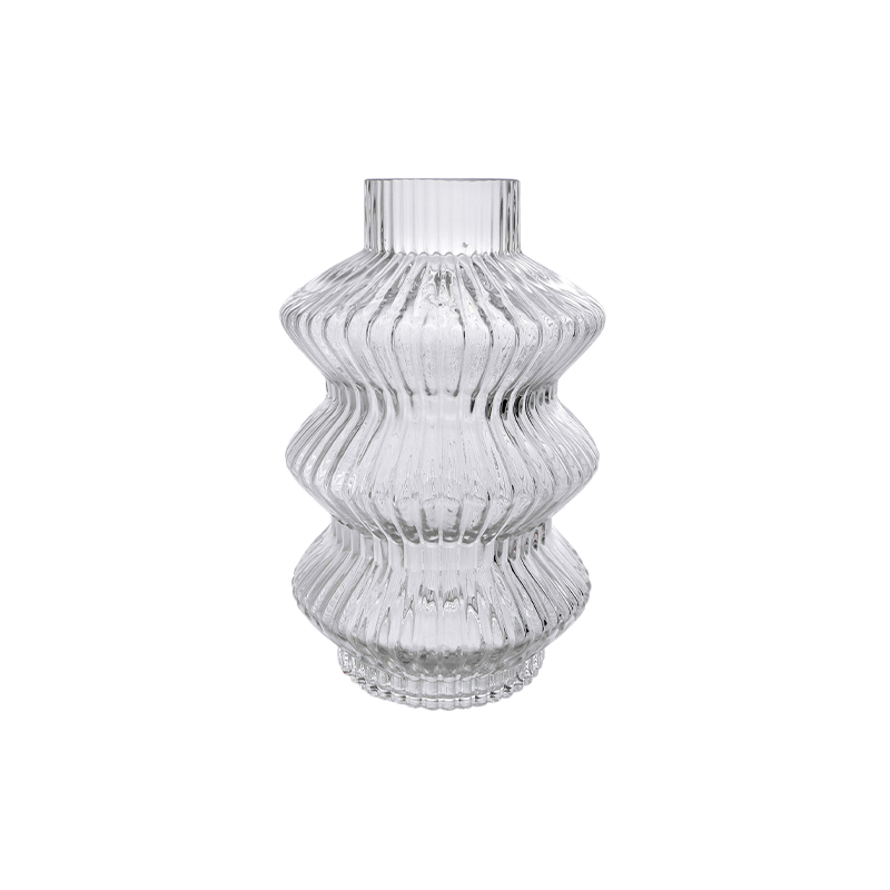 Special-shaped Striped Glass Vase YD-CGV-058