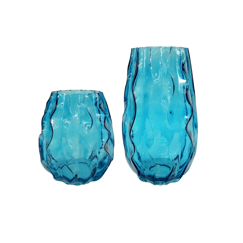 Wave Pattern Spray-painted Glass Vase YD-OBS-141