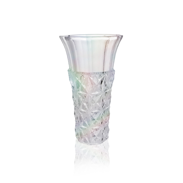 Relief Multicolored Plated Glass Vase YD-OBS-108