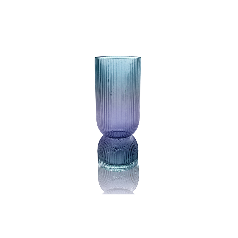 Striped Gradient Glass Vase YD-OBS-119