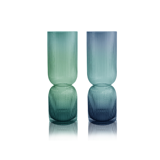 Striped Gradient Glass Vase YD-OBS-119