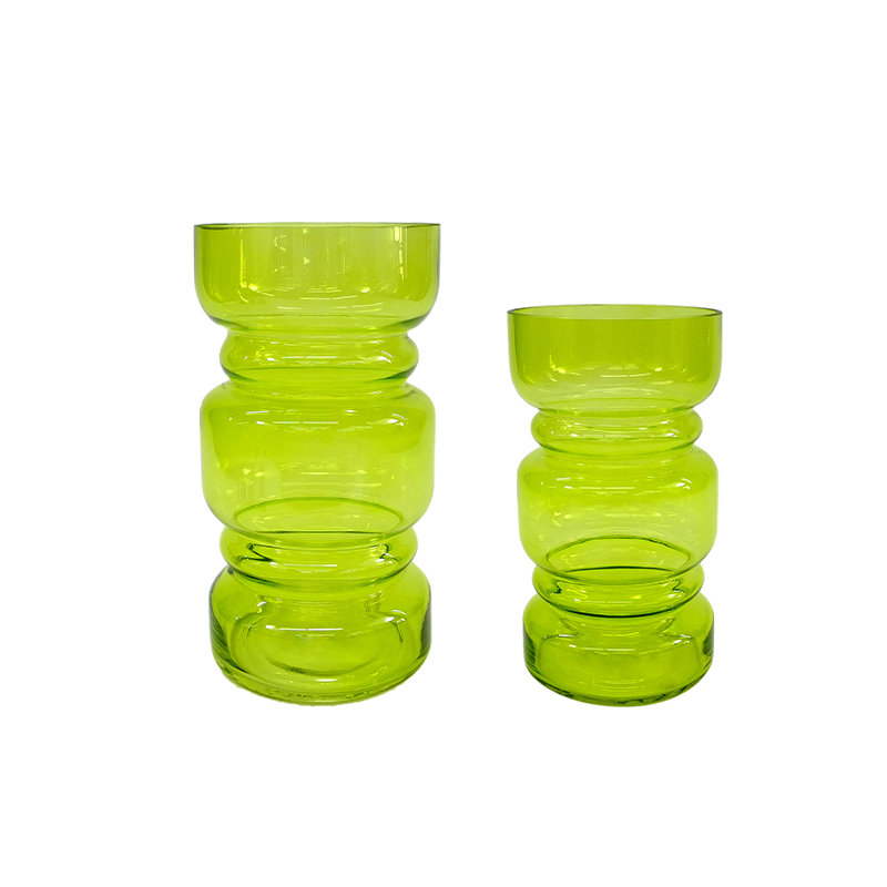 Green Cylinder Spray Colored Glass Vase YD-ND-426