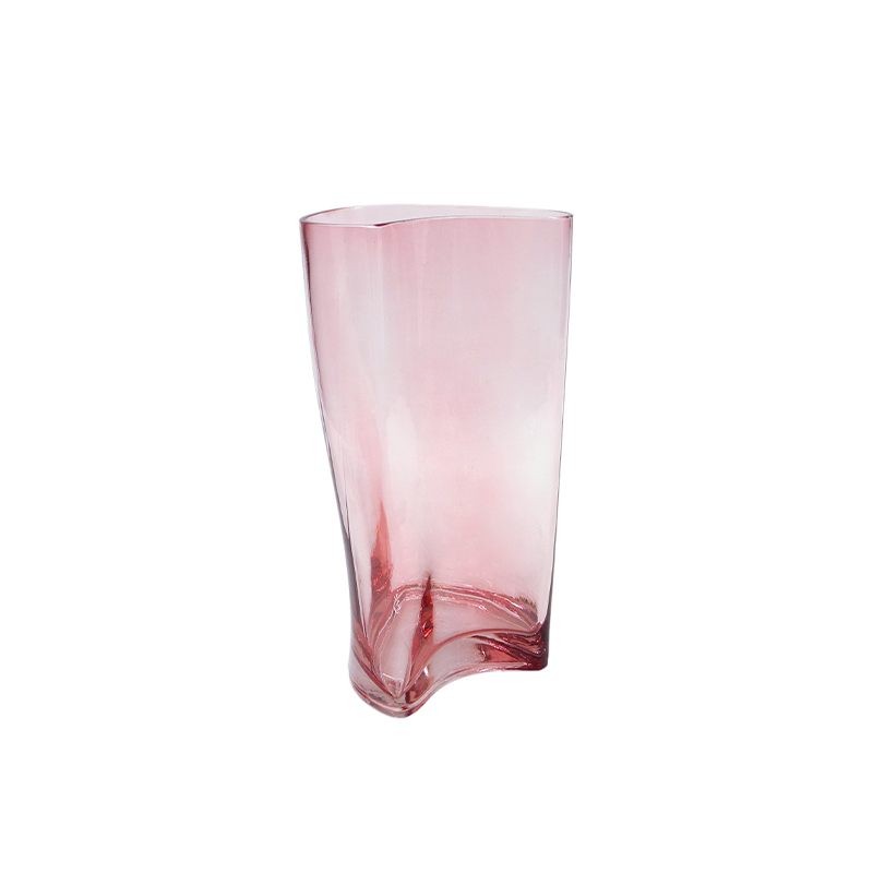 Pink Curved Spray Glass Vase YD-ND-421
