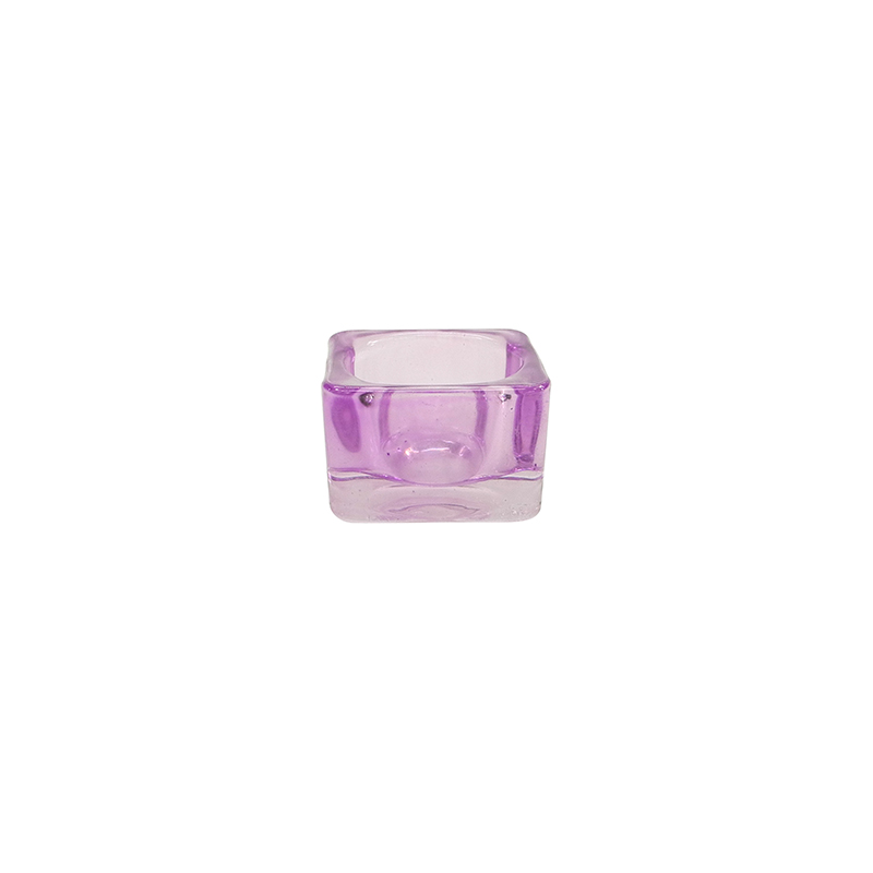 Square Body Spray Colored Glass Small Candle Holder YD-ND-399