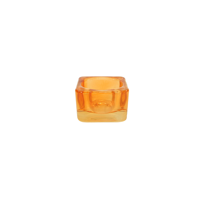 Square Body Spray Colored Glass Small Candle Holder YD-ND-399