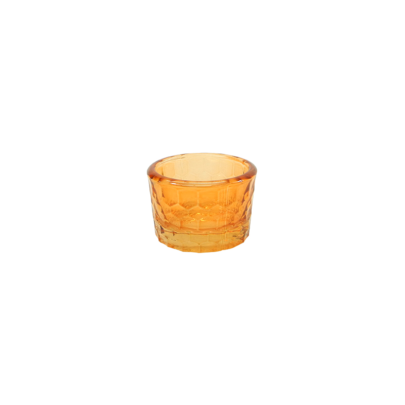 Embossed Spray Colored Glass Small Candle Holder YD-ND-397