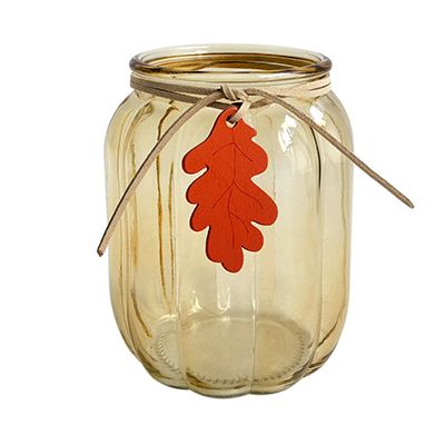 Yorklsun Glassware AutYorklsun Glassware Autumn Yellow Candle Holder & Wax Bottle YD-ND-140