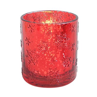 Yorklsun Glassware Red Christmas Candle Holder & Wax Bottle YD-HDWC-038