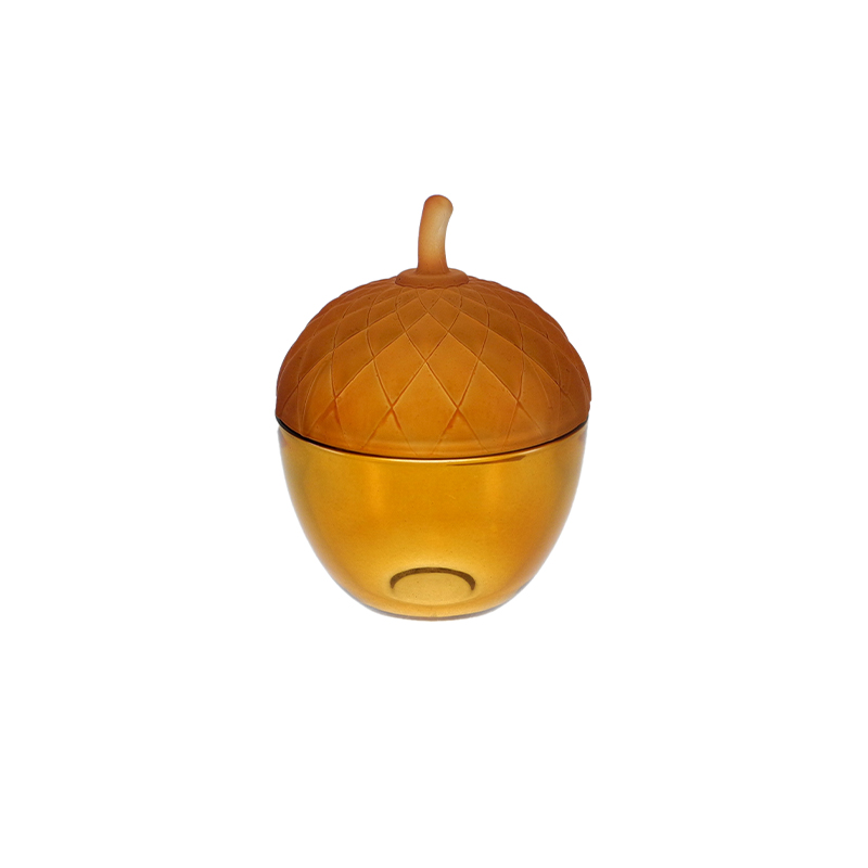 Hazel-shaped Colored Glass Storage Jar YD-TDH-175