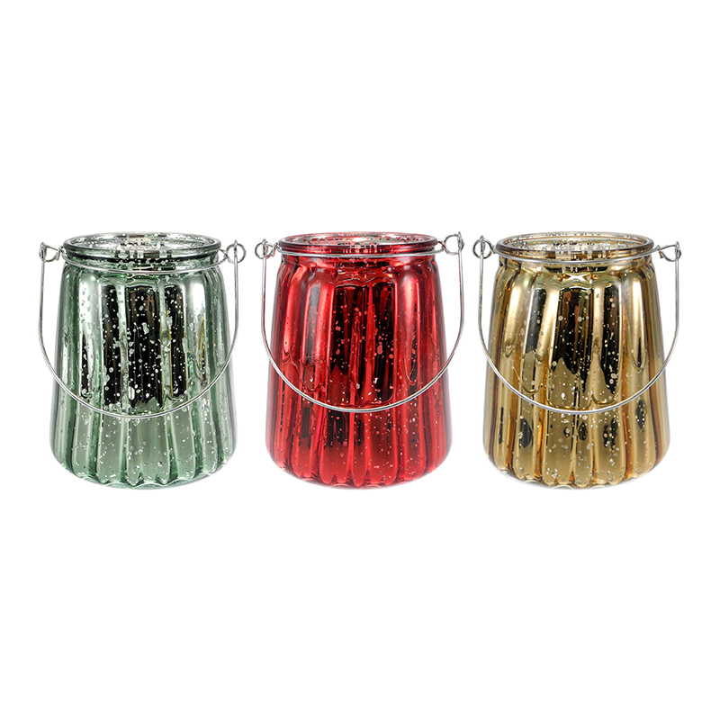 Striped Christmas Candle Holder with Handle YD-CX-151