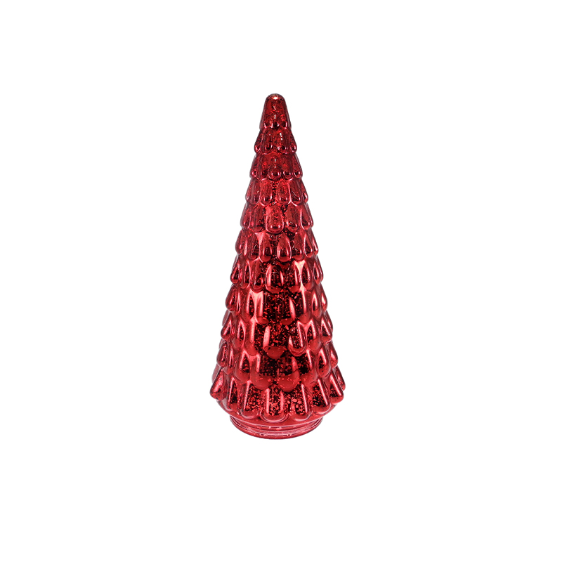 Electroplated Silver-dusted Conical Christmas Tree Decoration YD-CX-128