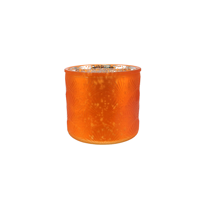 Flame-patterned Electroplated Silver Shards Candleholder YD-TDH-159