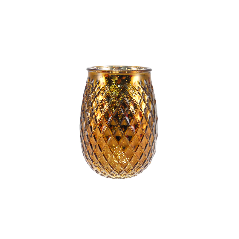 Triangular Textured Electroplated Silver Fragments Candleholder YD-TDH-161