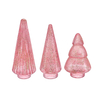 Pink Frosted Glitter Cone-shaped Christmas Tree YD-CX-136