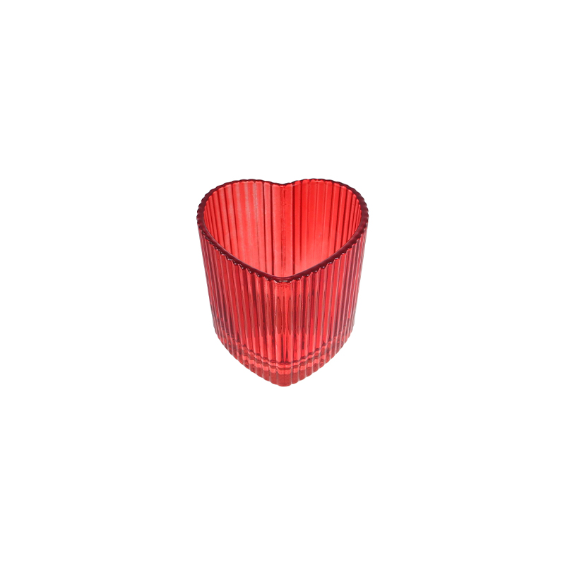 Valentine's Day Heart-shaped Glass Candle Holder YD-VL-075