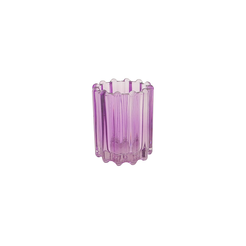 Flower Spray Colored Glass Candle Holder YD-ND-377