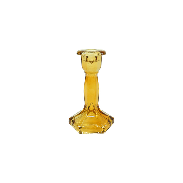 Spray Yellow Brown Glass Candle Holder YD-ND-386