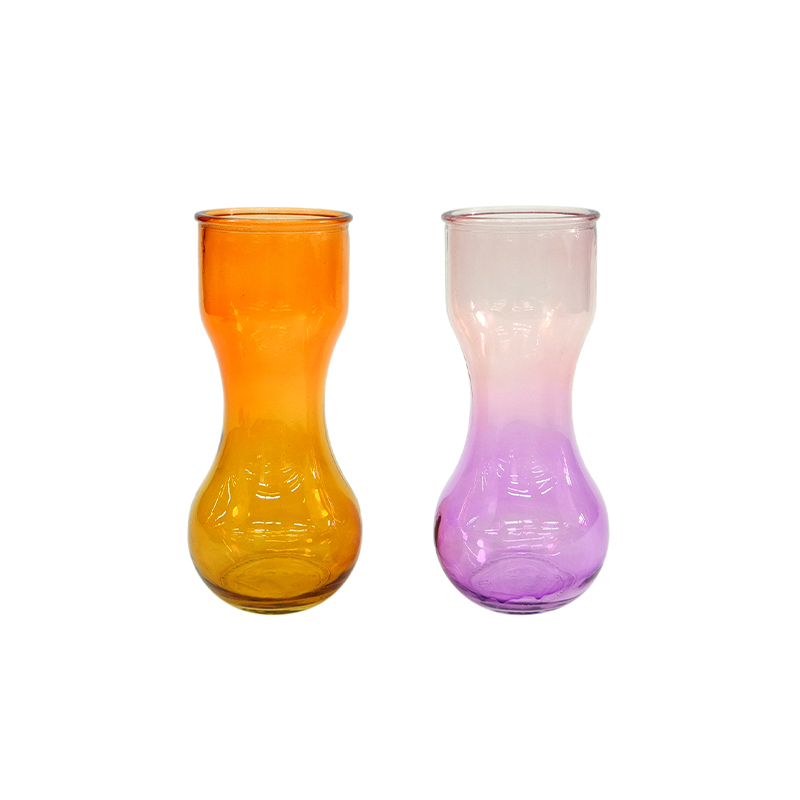 Small Waist Gradient Spray Color Glass Vase YD-ND-331