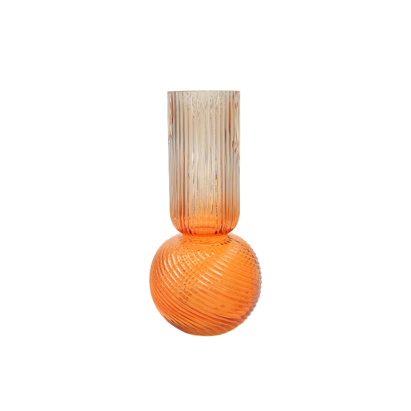 Striped Two-color Glass Vase YD-TDH-098