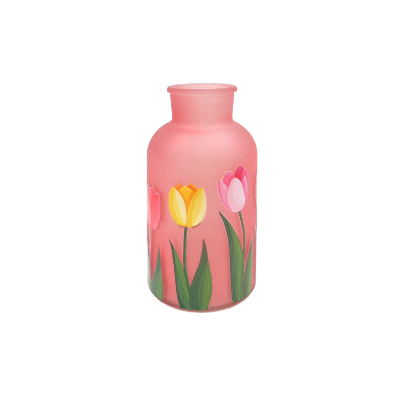 Frosted Powder Flower Bud Vase YD-SS-123