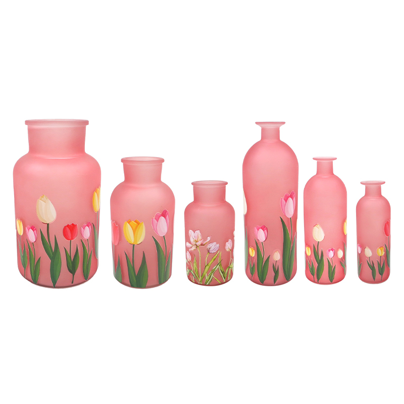 Frosted Powder Flower Bud Vase YD-SS-123