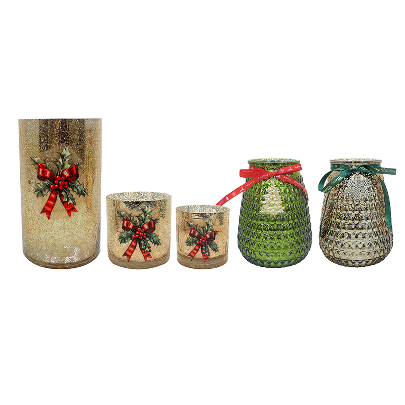 Christmas Glass Decorations with Bow Patterns YD-CX-097