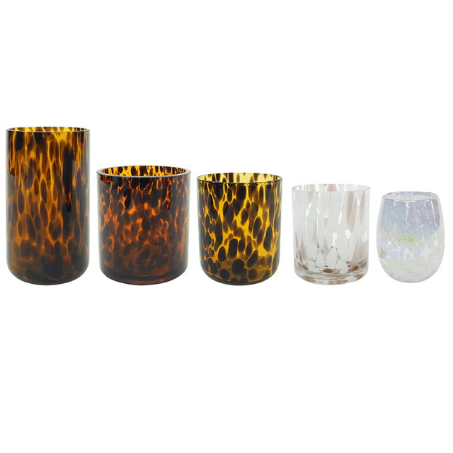 Glass Candle Holder with Diffused Colorant YD-ND-484