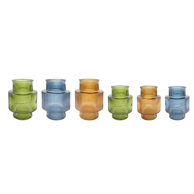 Striped Spray-colored Glass Vase YD-TDH-060