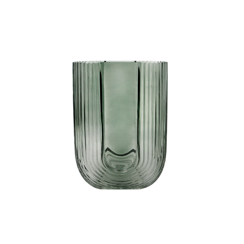 Green Striped Spray-colored Glass Vase YD-TDH-088