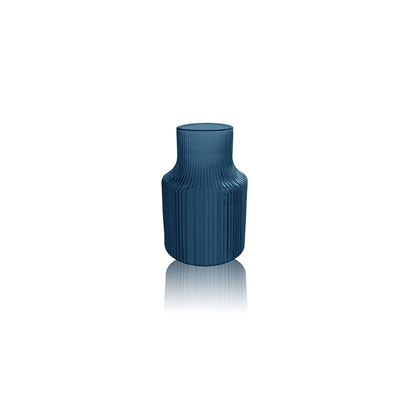 Blue Frosted Glass Vase YD-OBS-084